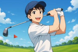 晴天の下でゴルフ